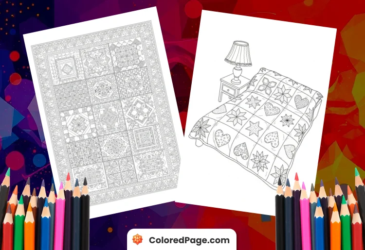 free printable quilt coloring pages