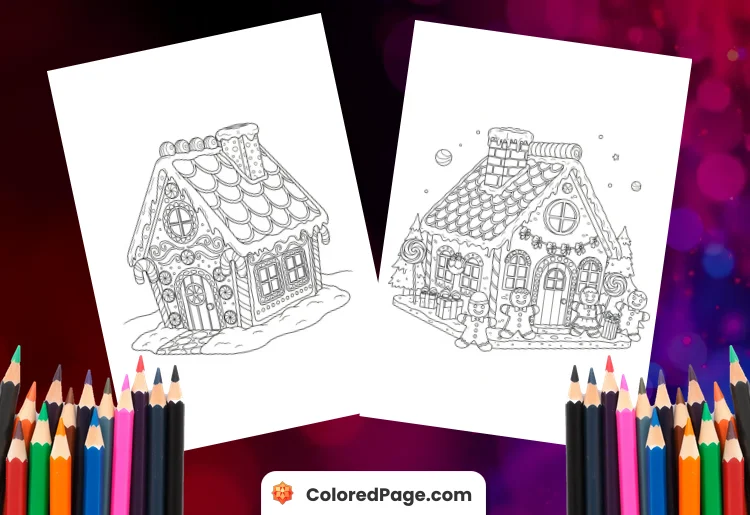 gingerbread house coloring page