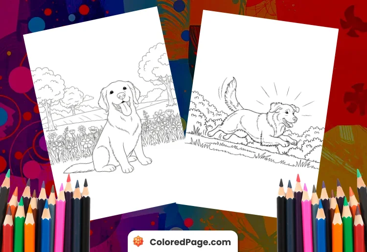 Golden Retriever Coloring Page [Free PDF Printables]