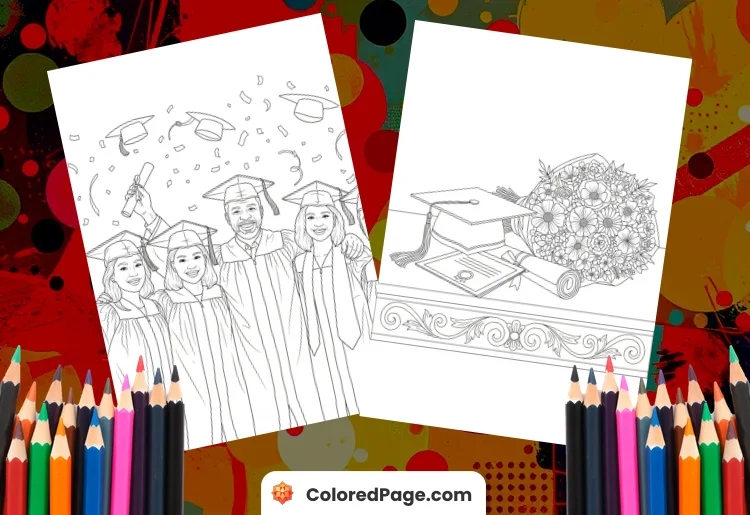 graduation coloring pages