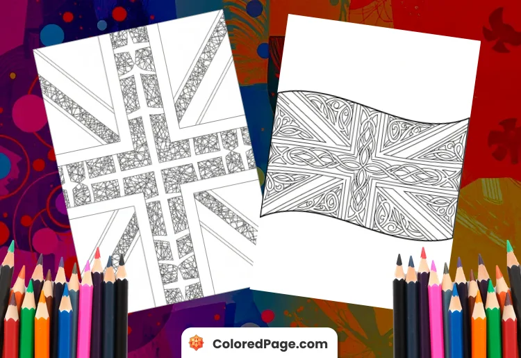 great britain flag coloring page