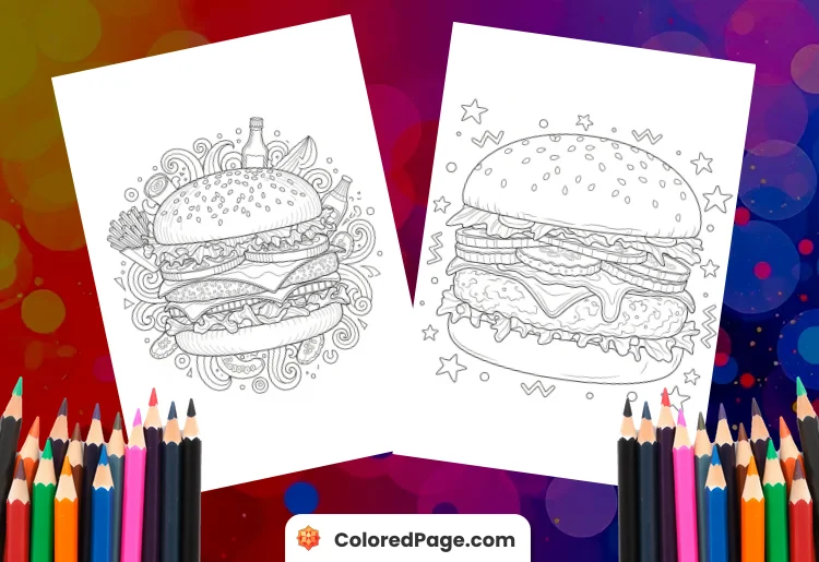 Hamburger Coloring Page [Free PDF Printables]