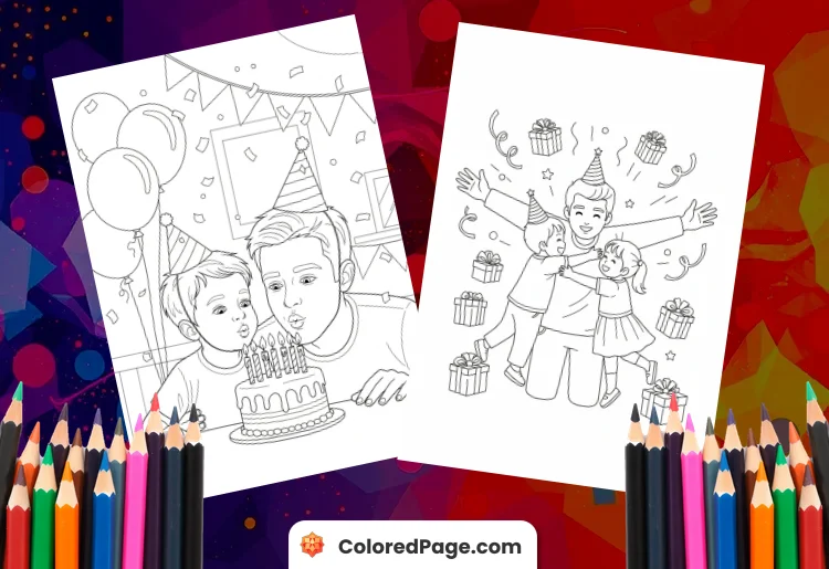happy birthday dad coloring pages