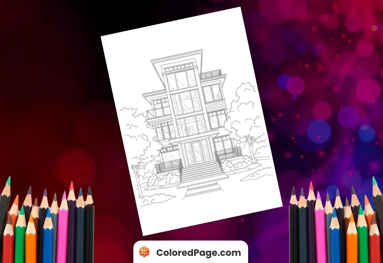 house coloring pages printable