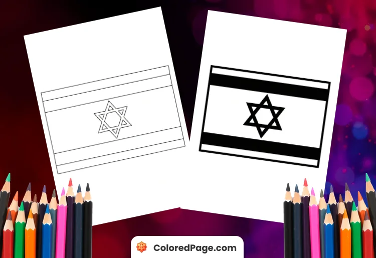 israel flag coloring page