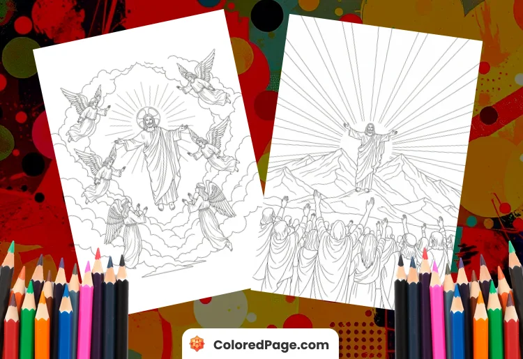 jesus ascension coloring page