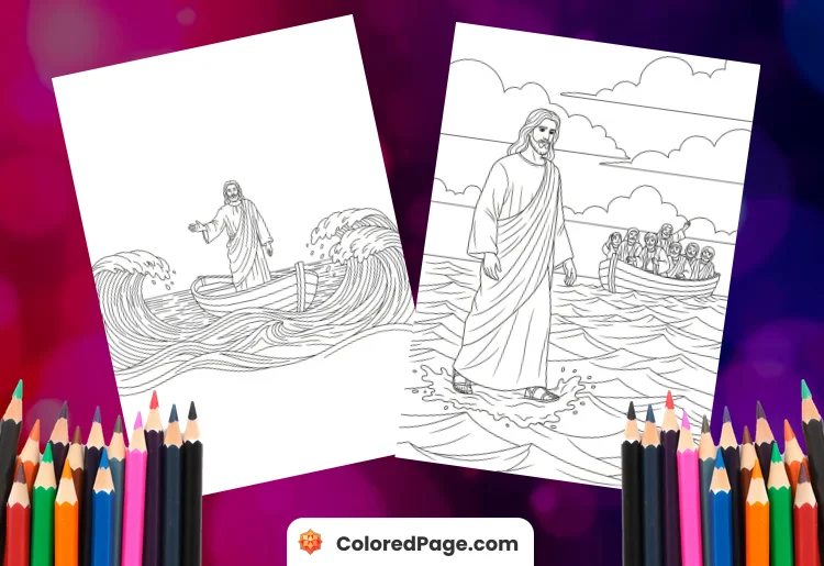 Jesus Calming the Storm Coloring Page [Free PDF Printables]