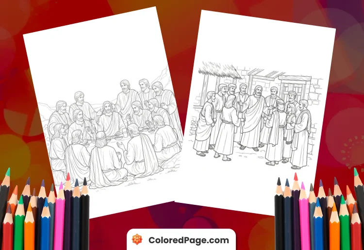 jesus disciples coloring page