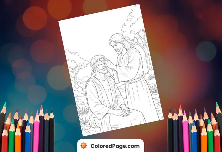 Jesus Heals the Blind Man Coloring Page [Free PDF Printables]