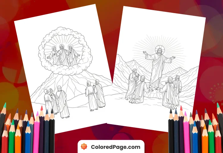 jesus transfiguration coloring page