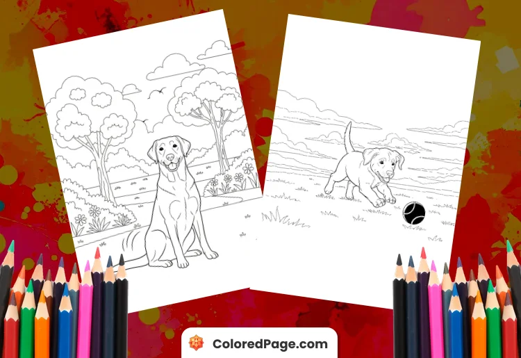 Labrador Coloring Page [Free PDF Printables]