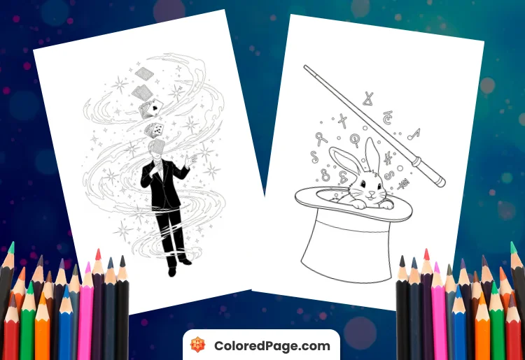 magic show coloring pages