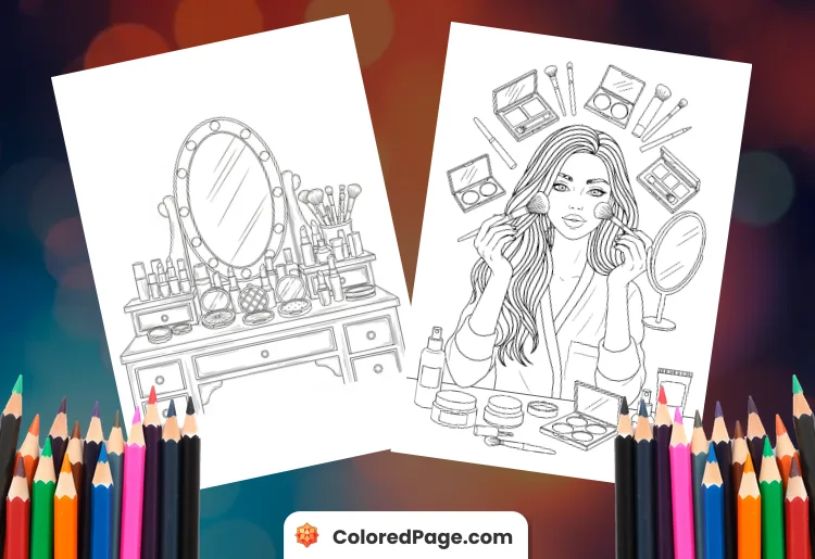 Makeup Coloring Pages [Free PDF Printables]