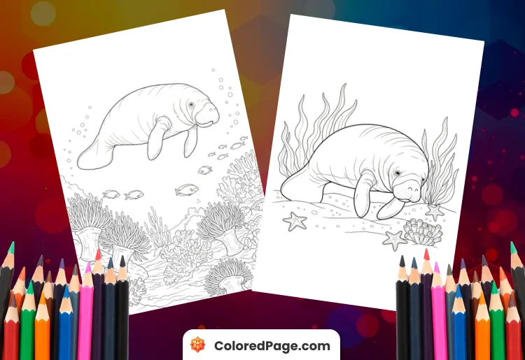 manatee coloring page