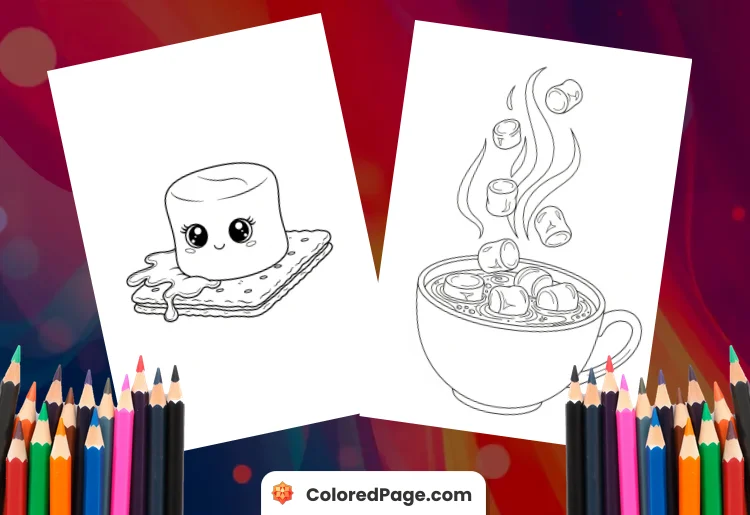 marshmallow coloring pages