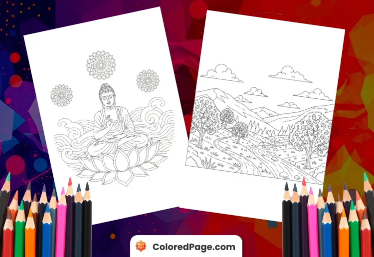 meditation coloring page