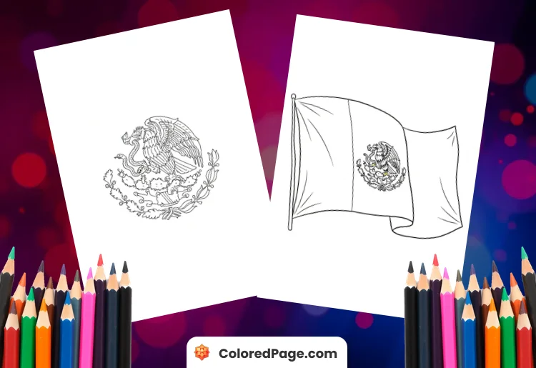 Mexico Flag Coloring Page [Free PDF Printables]