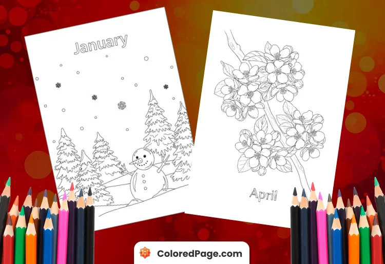 Months of the Year Coloring Pages [Free PDF Printables]