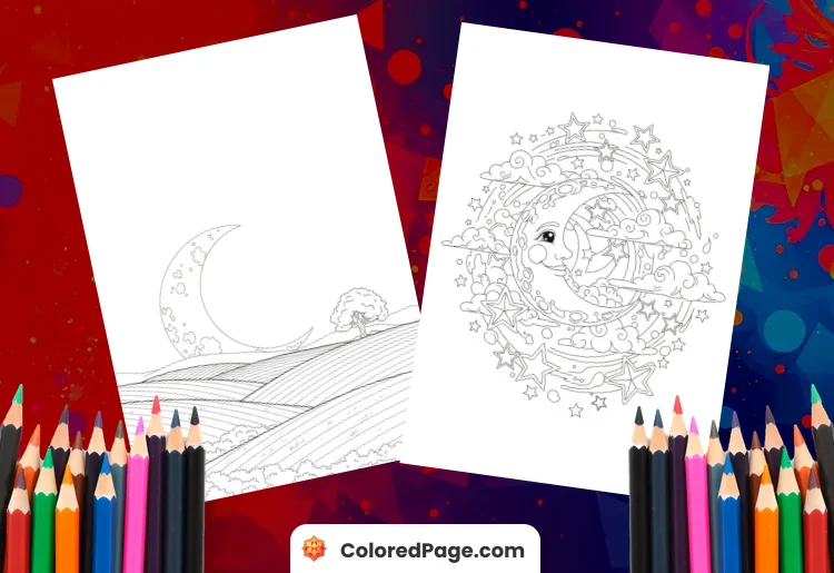 Moon Coloring Pages [Free PDF Printables]