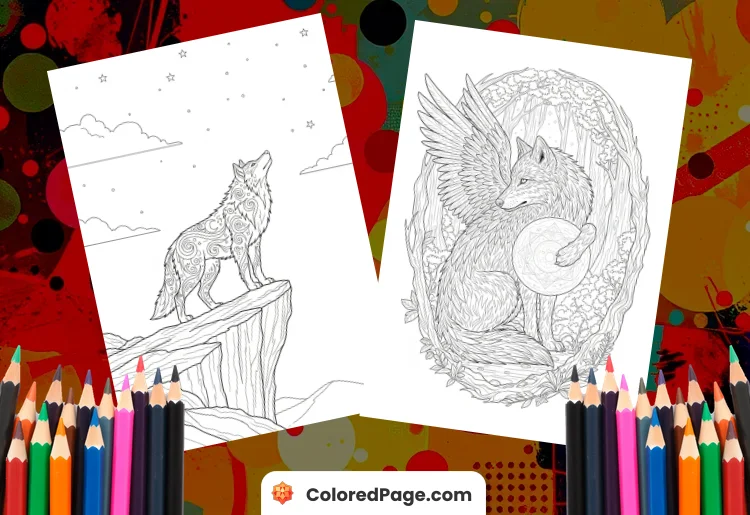 Mythical Wolf Coloring Pages [Free PDF Printables]