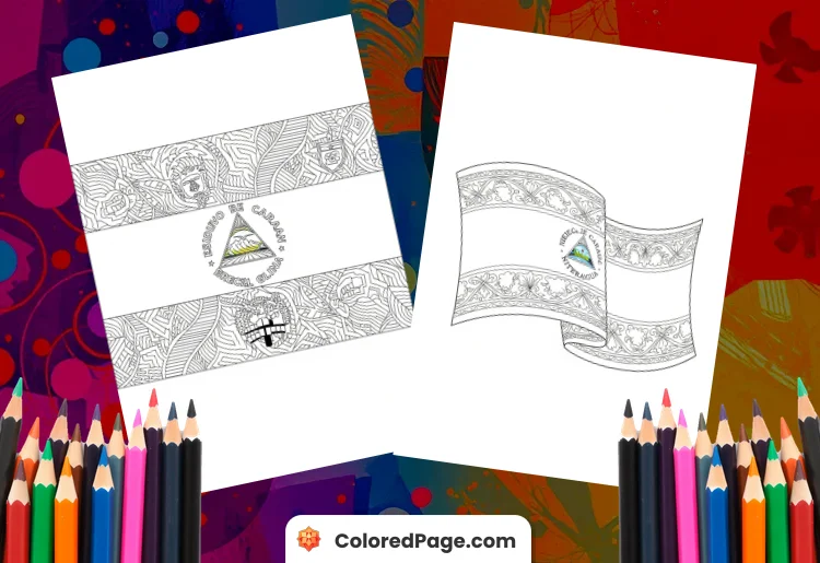 nicaragua flag coloring page