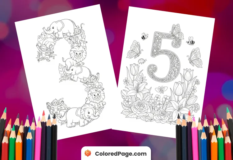 number coloring pages