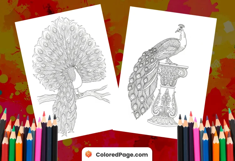 Peacock Coloring Pages [Free PDF Printables]