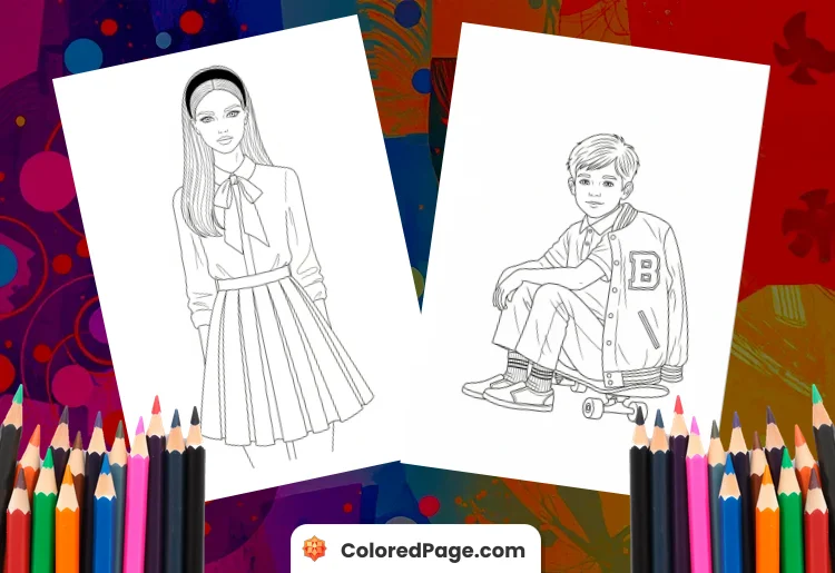 preppy coloring pages