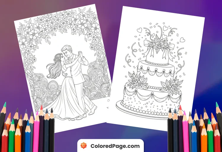 printable wedding anniversary coloring pages