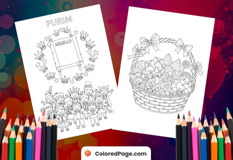 Purim Coloring Page [Free PDF Printables]