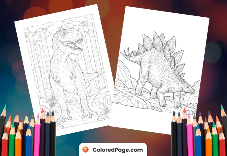 realistic dinosaur coloring pages