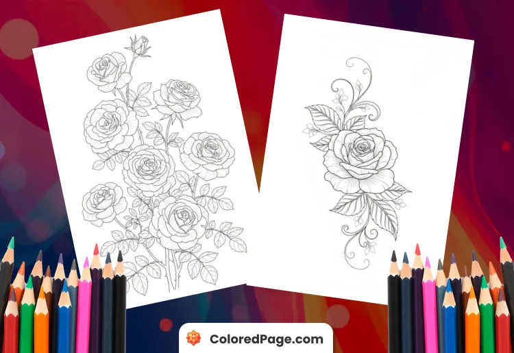 roses coloring pages