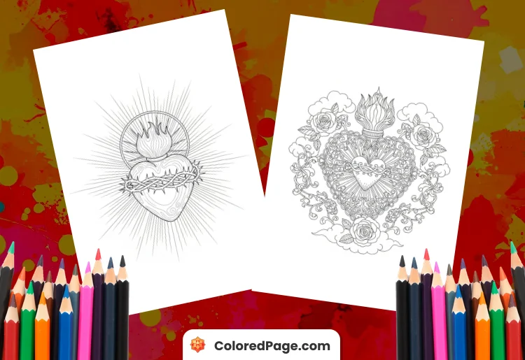 Sacred Heart of Jesus Coloring Page [Free PDF Printables]
