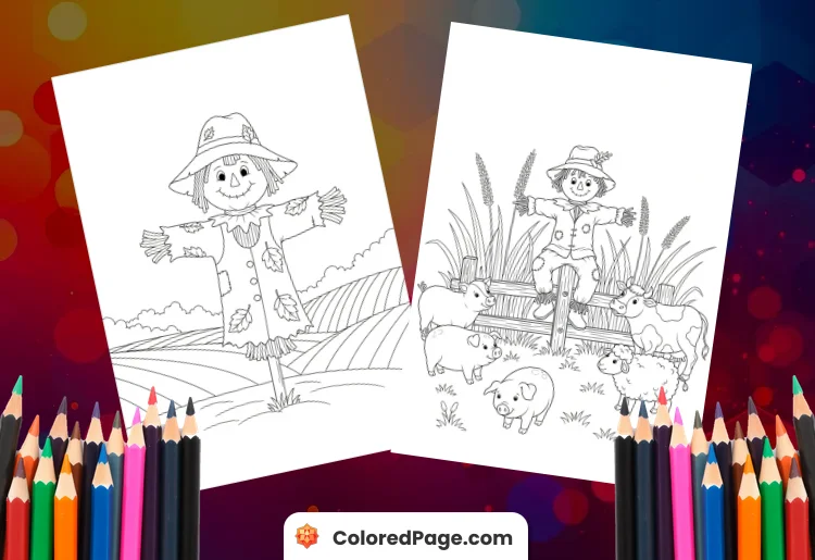 Scarecrow Coloring Page [Free PDF Printables]