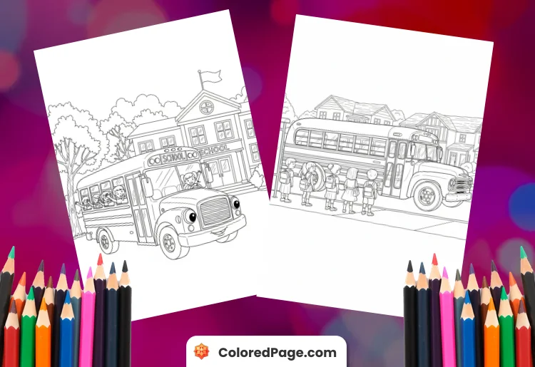 School Bus Coloring Pages [Free PDF Printables]