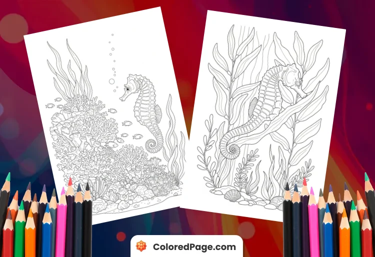Seahorse Coloring Page [Free PDF Printables]