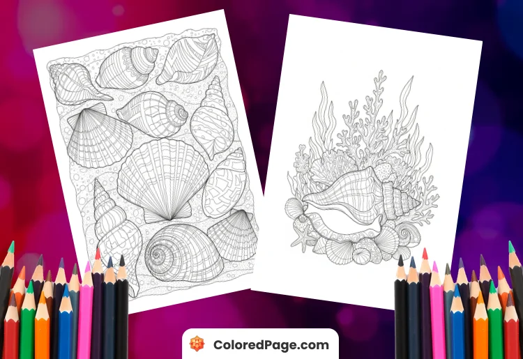 seashell coloring page