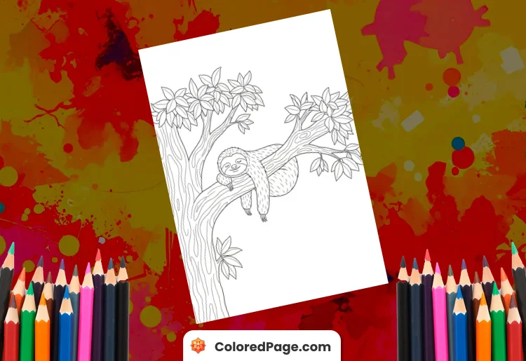Sloth Coloring Pages [Free PDF Printables]