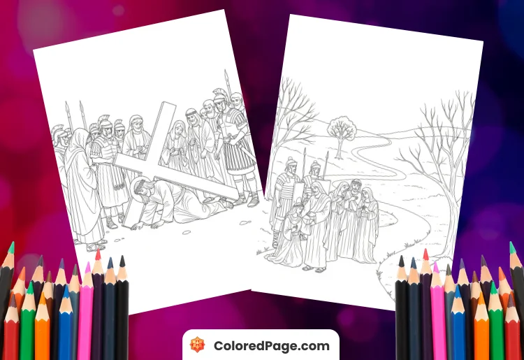 stations of cross coloring pages