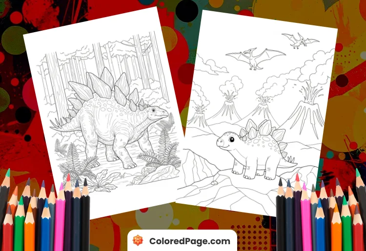 Stegosaurus Coloring Page [Free PDF Printables]