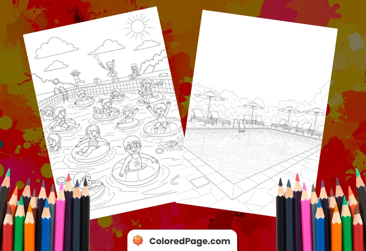 Swimming Pool Coloring Pages [Free PDF Printables]