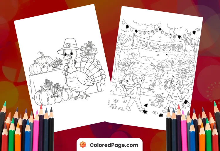 Thanksgiving Coloring Pages for Kids [Free PDF Printables]