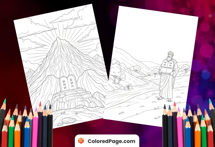 The Ten Commandments Coloring Page [Free PDF Printables]