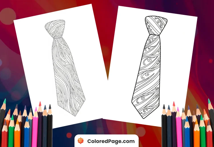 Tie Coloring Page [Free PDF Printables]