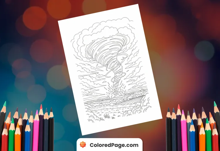 tornado coloring page