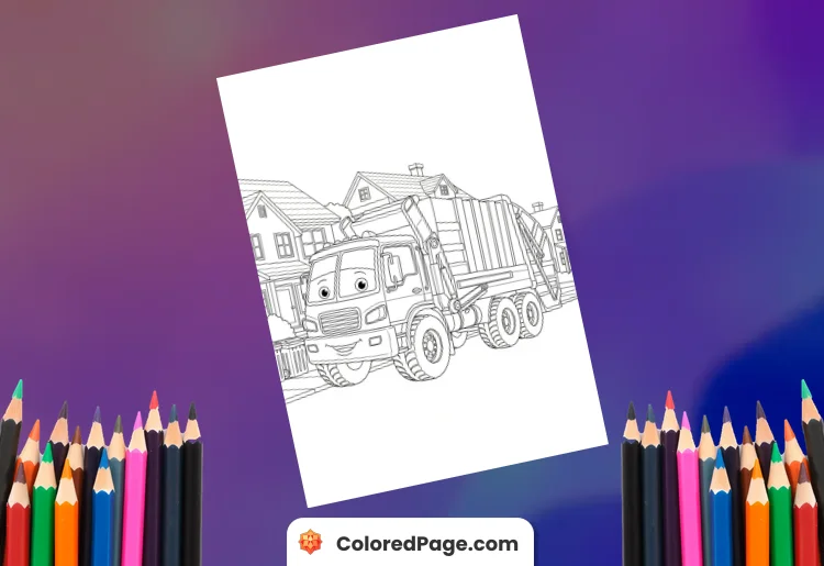 trash truck coloring page