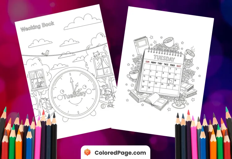 tuesday coloring page