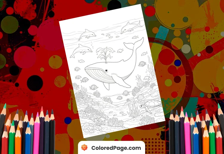 Whale Coloring Page [Free PDF Printables]