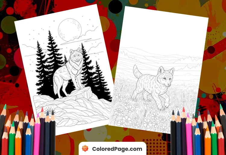 wolf coloring page