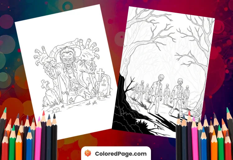 Zombie Coloring Page [Free PDF Printables]